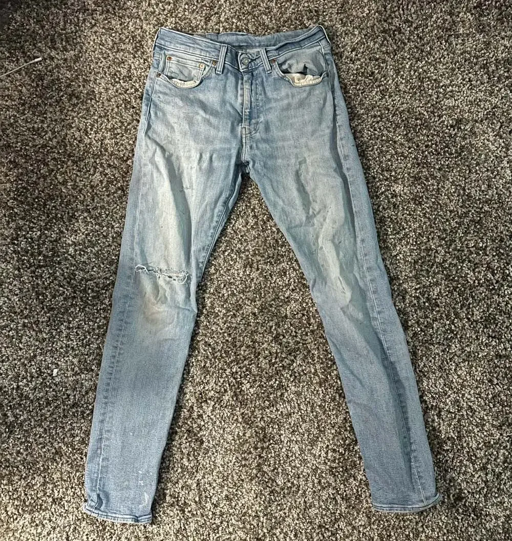 Levi's Premium 512 Slim Taper Light Wash Distressed Jeans Size W32 L34